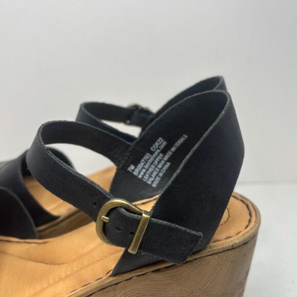 BORN Pavia Full Grain Leather Padded Block Heel Ankle Strap Platform Sandals - Picture 11 of 11
